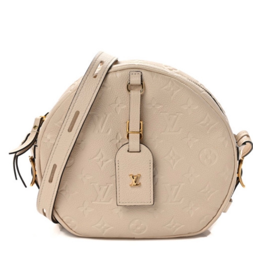 Louis Vuitton Beige Monogram Embossed Round Crossbody Bag